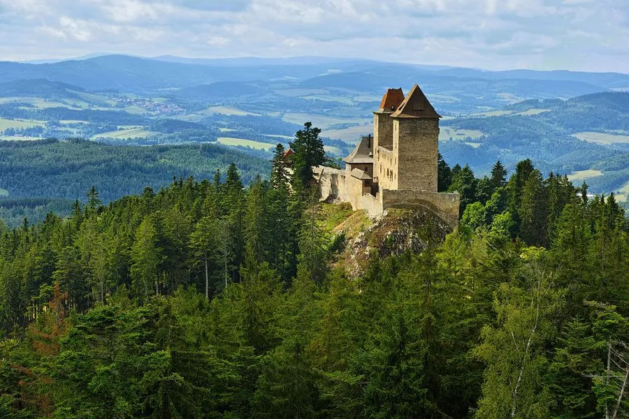 Large castle kasperk national park sumava czech