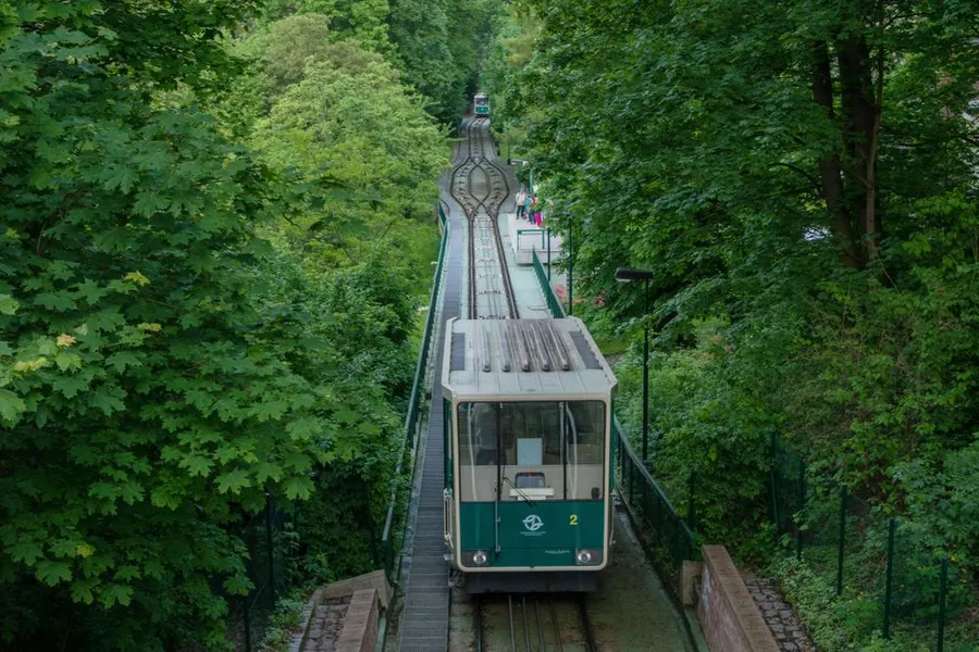large the cable car up to Petřín funicular