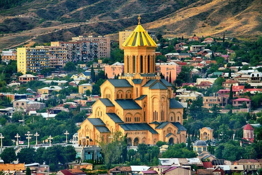 The Holy Trinity Cathedral Tsminda Sameba in Tbilisi Georgia