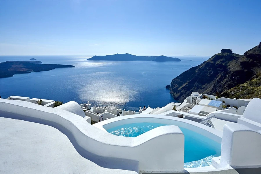 June Santorini views and relaxation