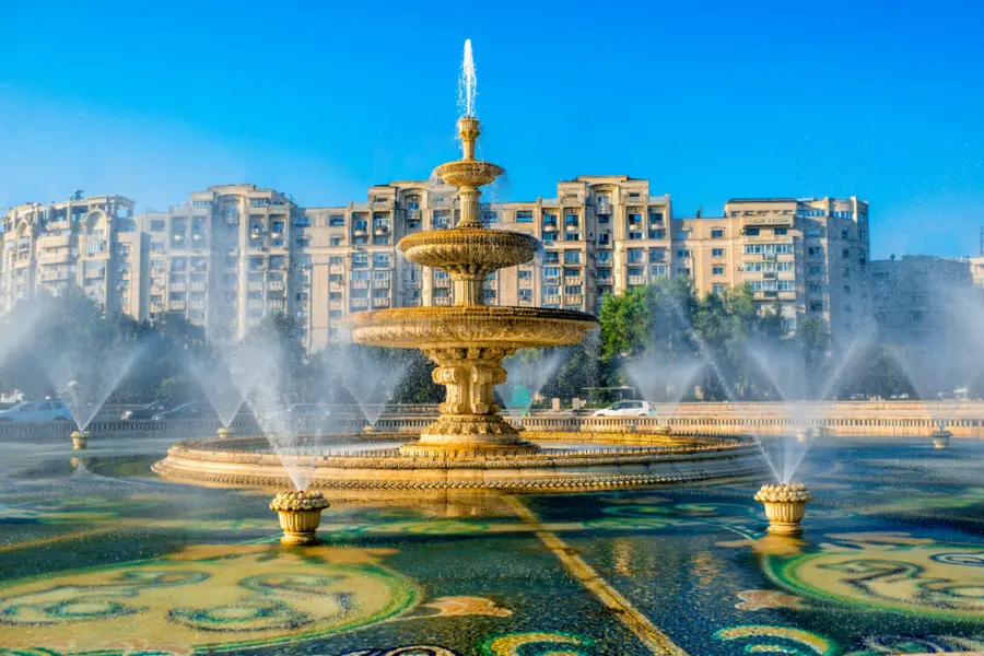The fountains in Unirii Squares