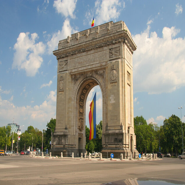 Arcul de Triumf is a triumphal arch